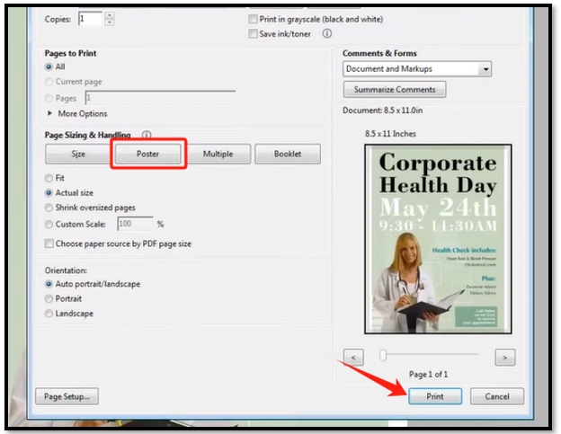 How to print poster size in PDF files with Adobe Acrobat