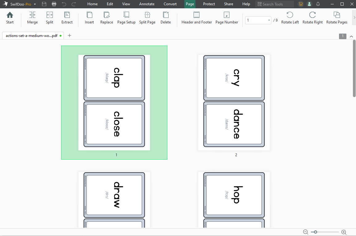 Modify the Quizlet flashcards in SwifDoo PDF