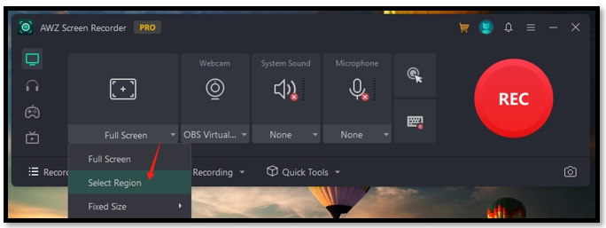 How to record a Google Slides presentation with audio and video in AWZ Screen Recorder