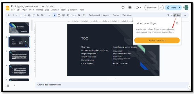 How to record a Google Slides presentation with audio and video within the software