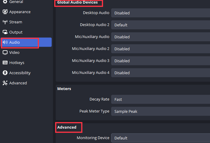 Configure Audio Settings