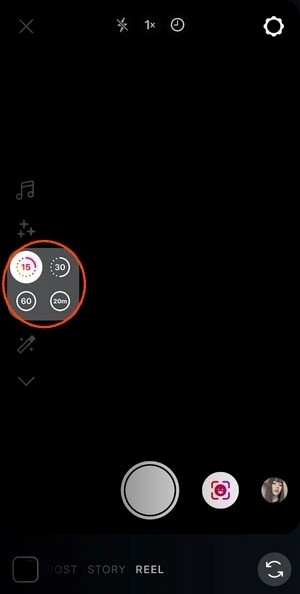 Hit the Timer icon in Instagram