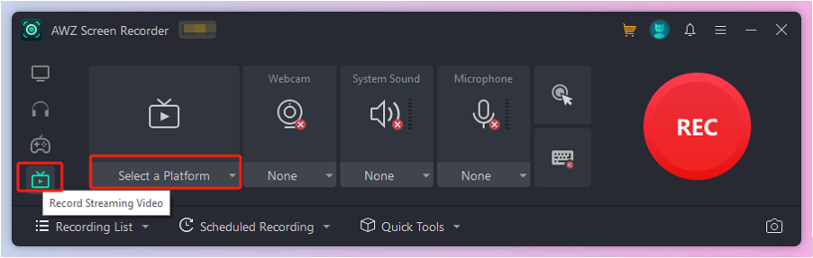 how to record on Paramount Plus with AWZ Screen Recorder 1