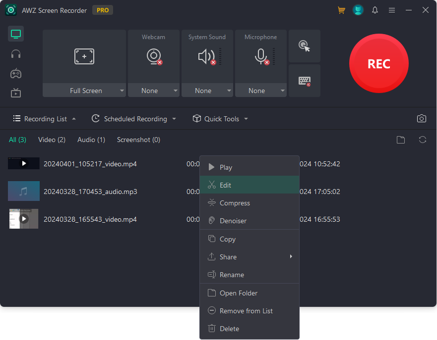 how to record TV shows without a DVR using AWZ Screen Recorder 4