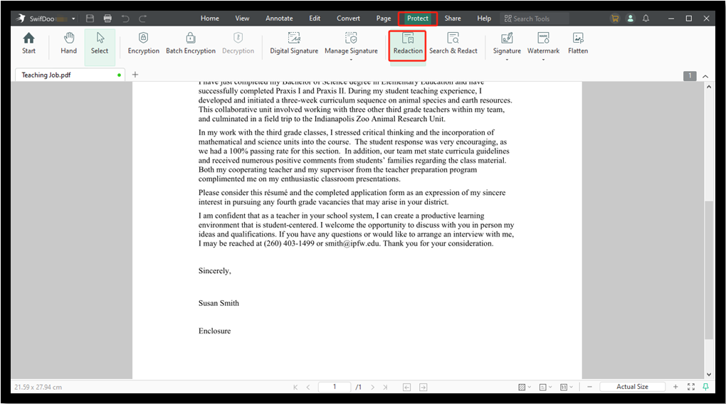 how to redact a PDF without Adobe Pro using SwifDoo PDF 1