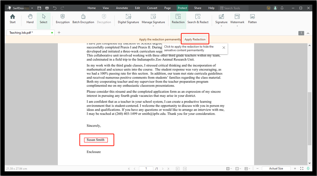 how to redact a PDF without Adobe Pro using SwifDoo PDF 2