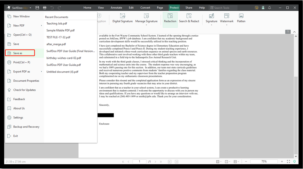 how to redact a PDF without Adobe Pro using SwifDoo PDF 3