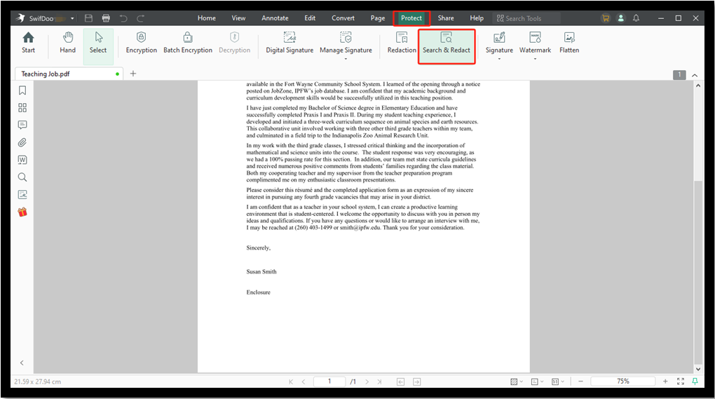 how to redact a PDF without Adobe Pro using SwifDoo PDF 4