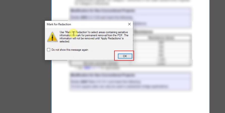 Click OK to proceed in Bluebeam