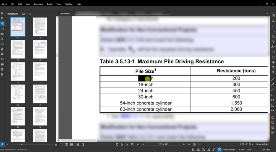Redact text in Bluebeam
