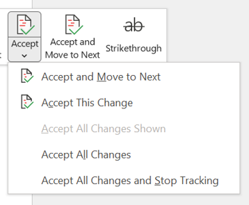 Accept or Reject Changes