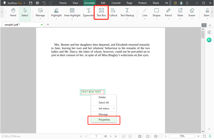 How to Remove Box around Text in PDF with SwifDoo PDF 1