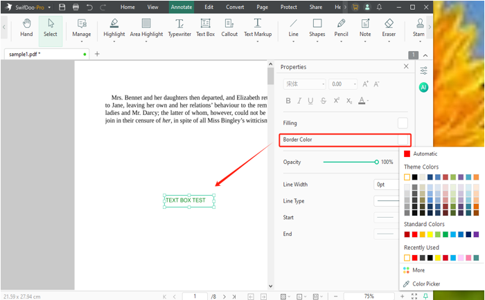 How to Remove Box around Text in PDF with SwifDoo PDF 2