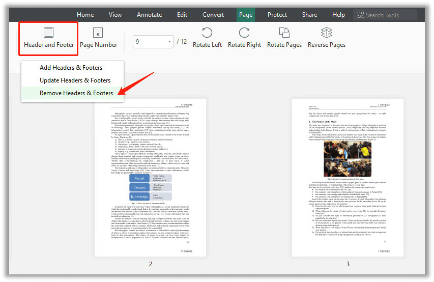 How to remove headers and footers from a PDF