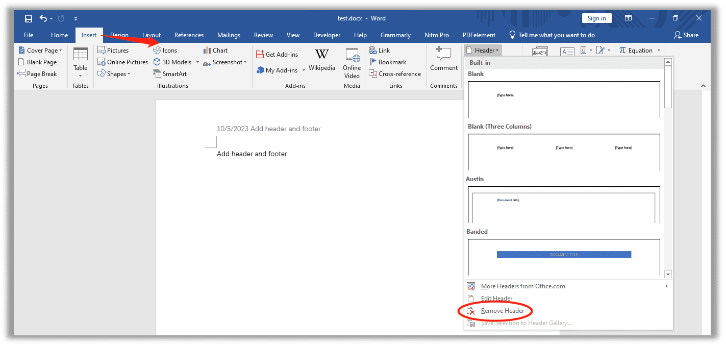 How to remove headers and footers from Word