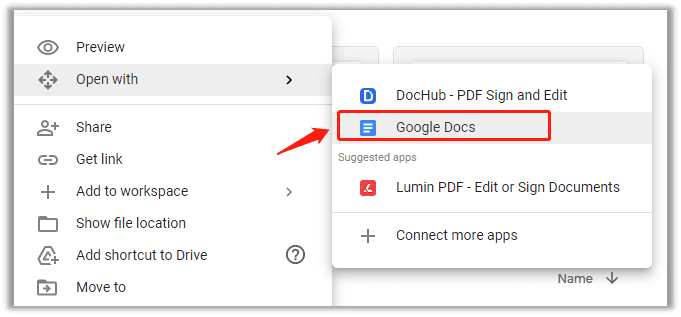 How to remove password from PDF online with Google Drive step 2