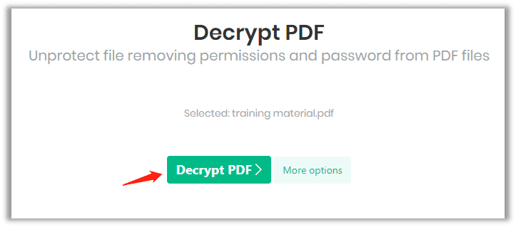 How to remove the passowrd protection from the PDF in Sejda