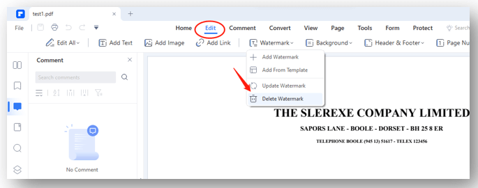 How to remove watermark from PDF in PDFelement