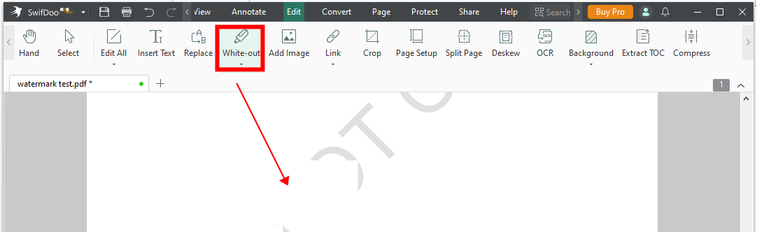 How to remove watermark in Word by Whiteout
