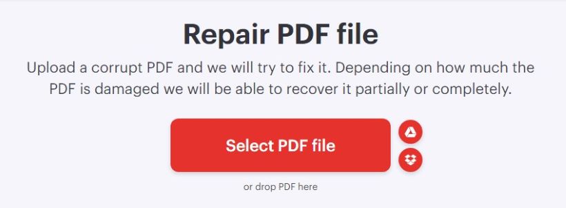 Repair the PDF via Online Tool