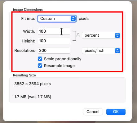 How to resize an image on Mac 2