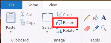 How to resize an image on Windows with Paint step 2