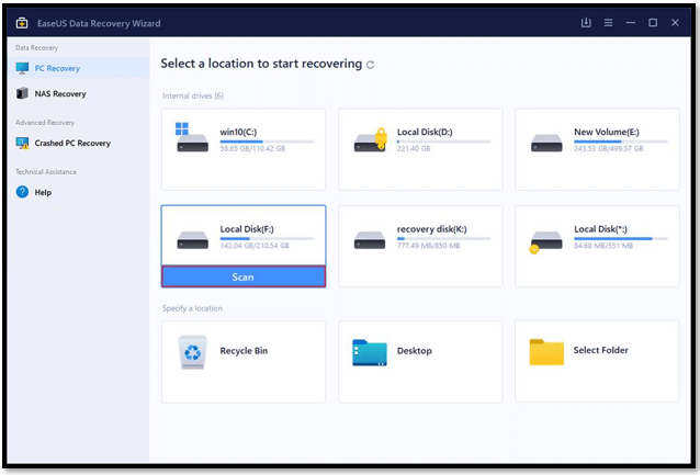 How to recover deleted PDF files with EaseUS