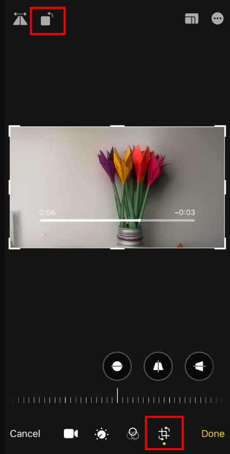 Rotate a video on mobile using the Photos app