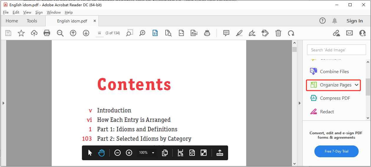 How to rotate PDF in Adobe Acrobat Pro or Standard DC step 1