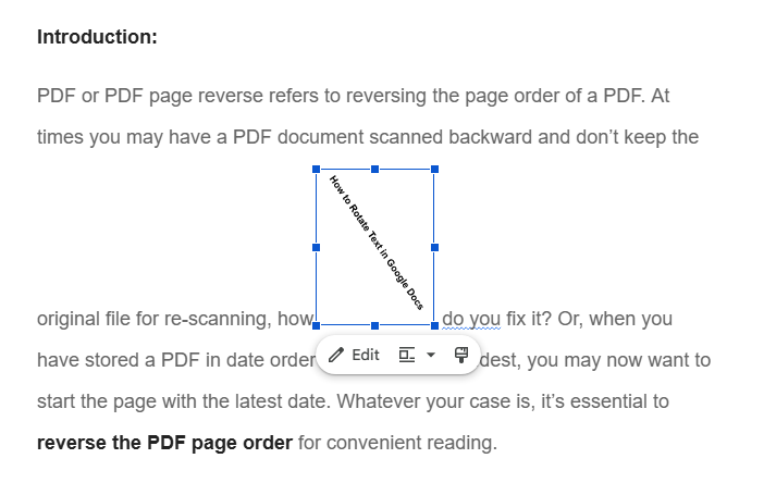 google docs text box