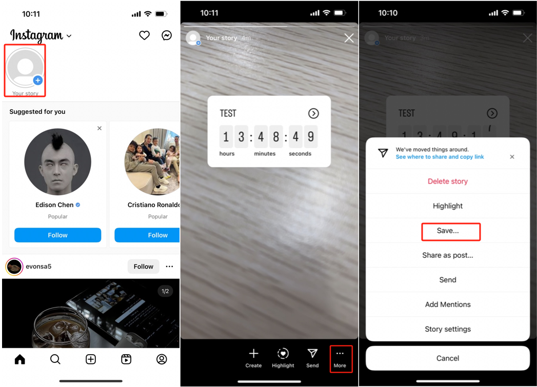 save Instagram story with music in Gallery without app 2