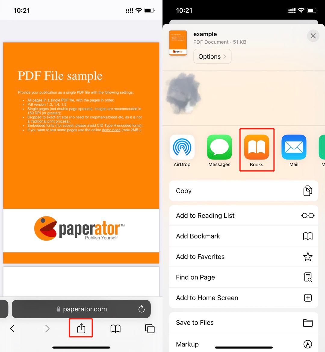 safari save pdf iphone