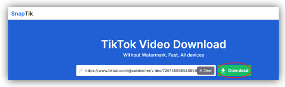 How to save TikTok using SnapTik 3
