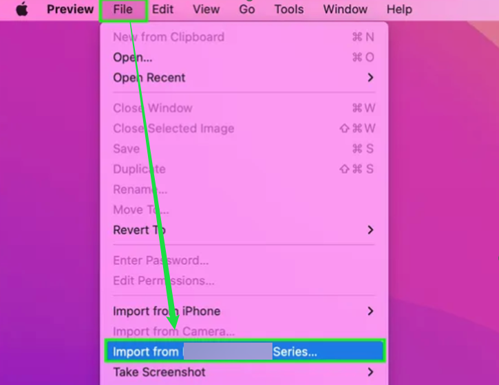 Go to File and select import from your Canon printer in Preview