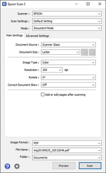 Adjust the scan settings in Epson Scan 2