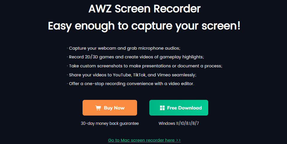 how to screen record Instagram with AWZ Screen Recorder