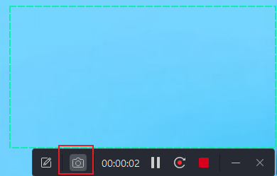 Click the Camera icon in AWZ Screen Recorder to take a screenshot during the recording process