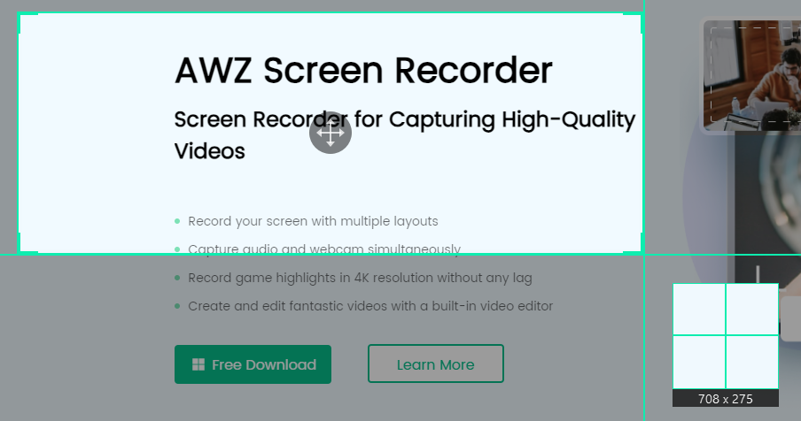 How to screen record on Windows with AWZ Screen Recorder step 2