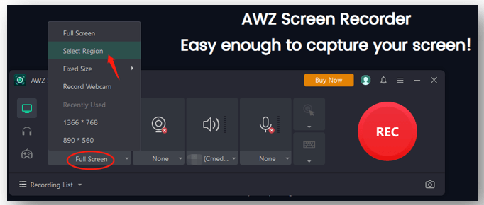 How to change the YouTube video to audio with AWZ Screen Recorder 1
