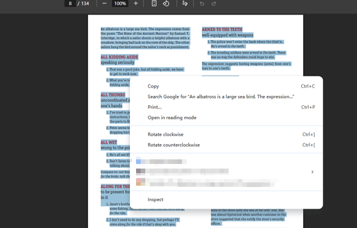 Way 3: Select Text from a PDF in Google Chrome/Microsoft Edge