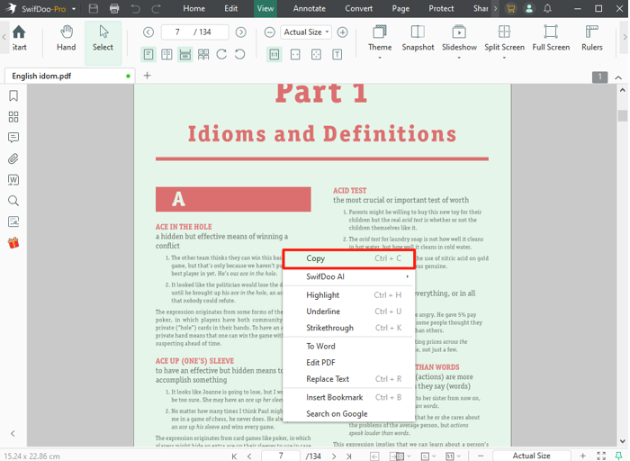 Way 1: How to Select All Text in a PDF with SwifDoo PDF 2