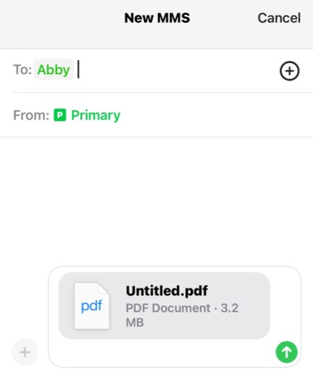 Send PDF on iPhone