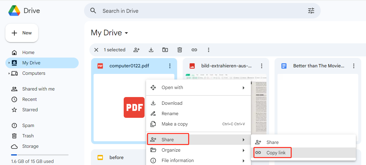 how to send large files via email using Google Drive Cloud Service