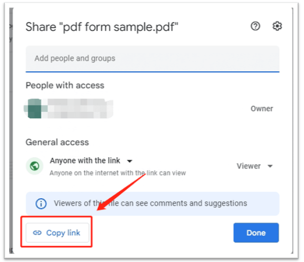 How to share a PDF using Google Drive