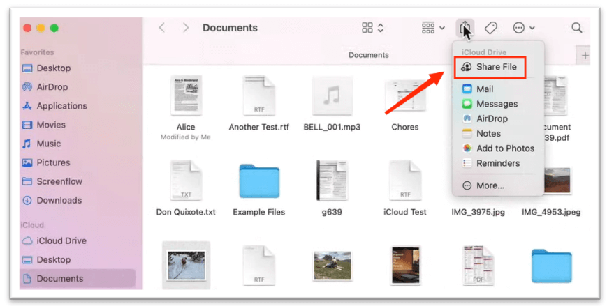 How to share a PDF using iCloud