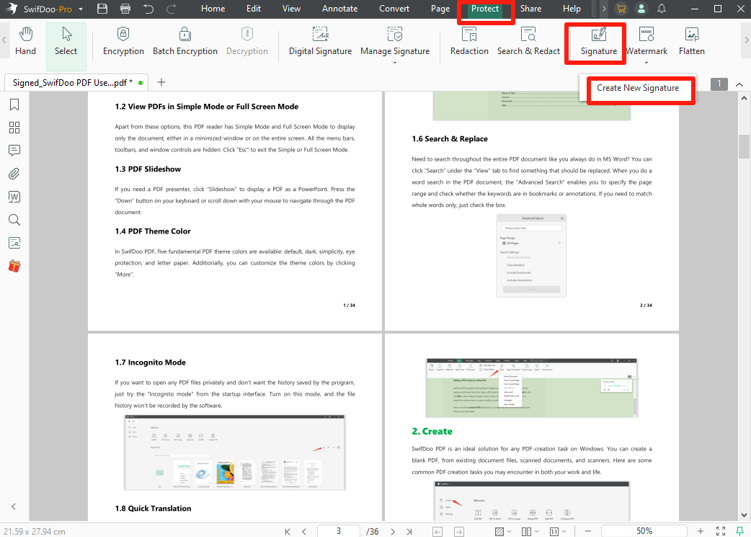 Sign Multiple Pages in PDF at Once with SwifDoo PDF 1