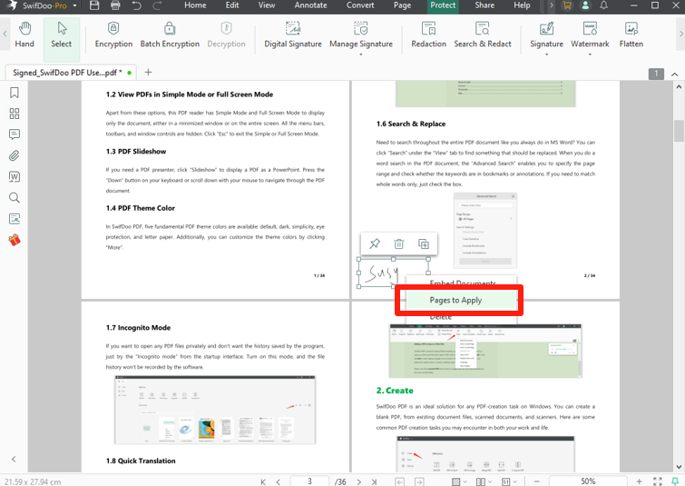 Sign Multiple Pages in PDF at Once with SwifDoo PDF 3