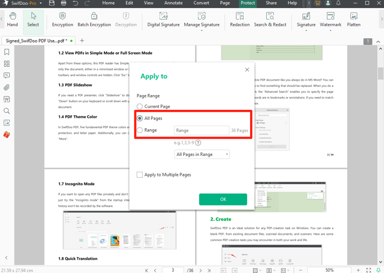 Sign Multiple Pages in PDF at Once with SwifDoo PDF 4