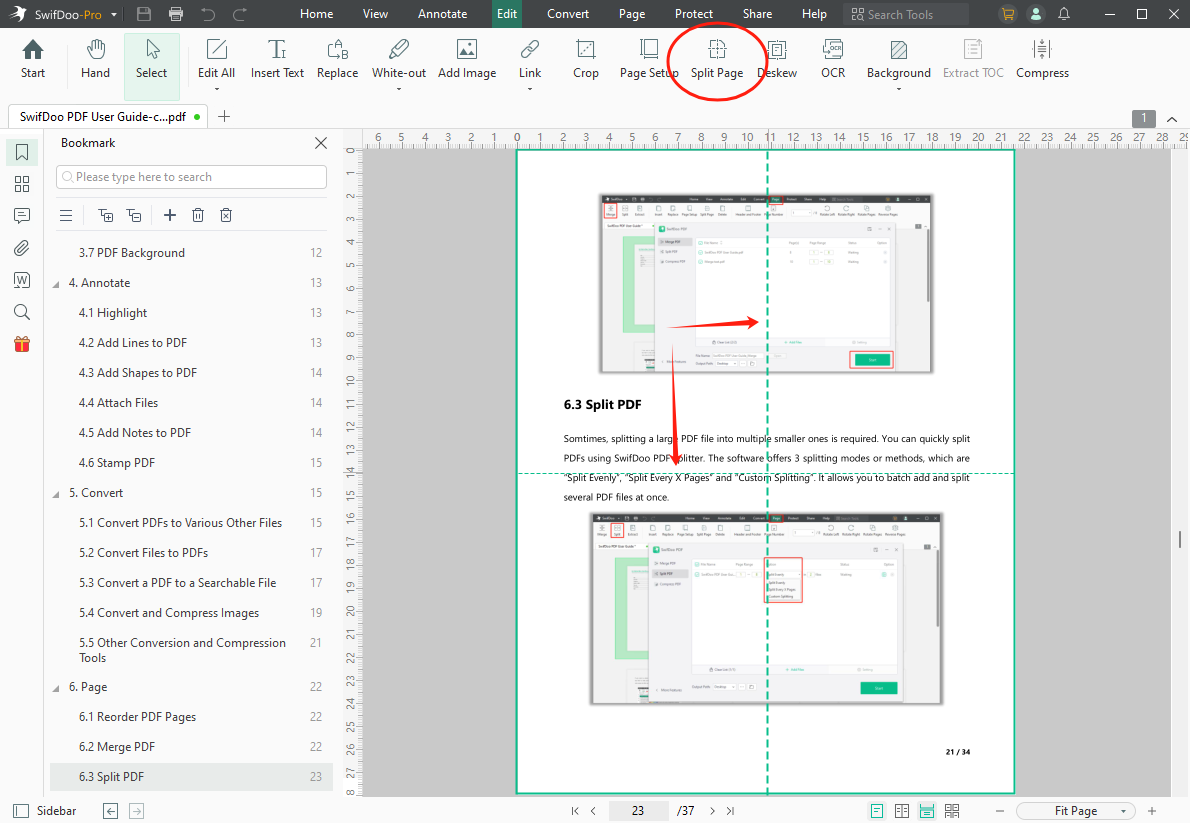 Adobe Split PDF Online and Desktop