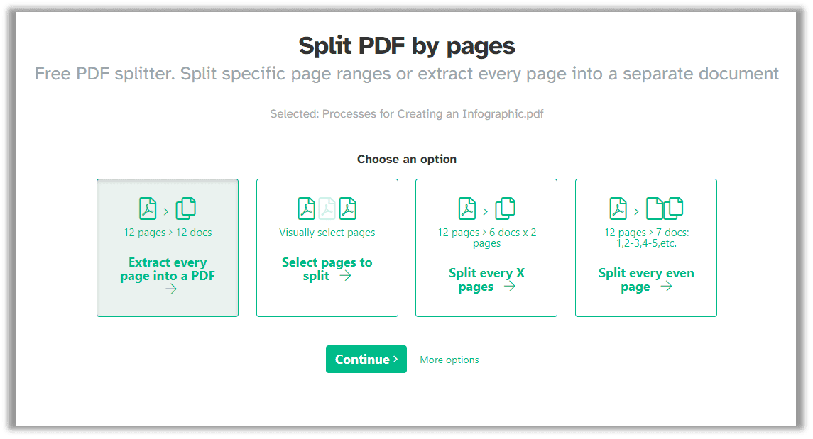 How to split PDF pages in Sejda PDF online
